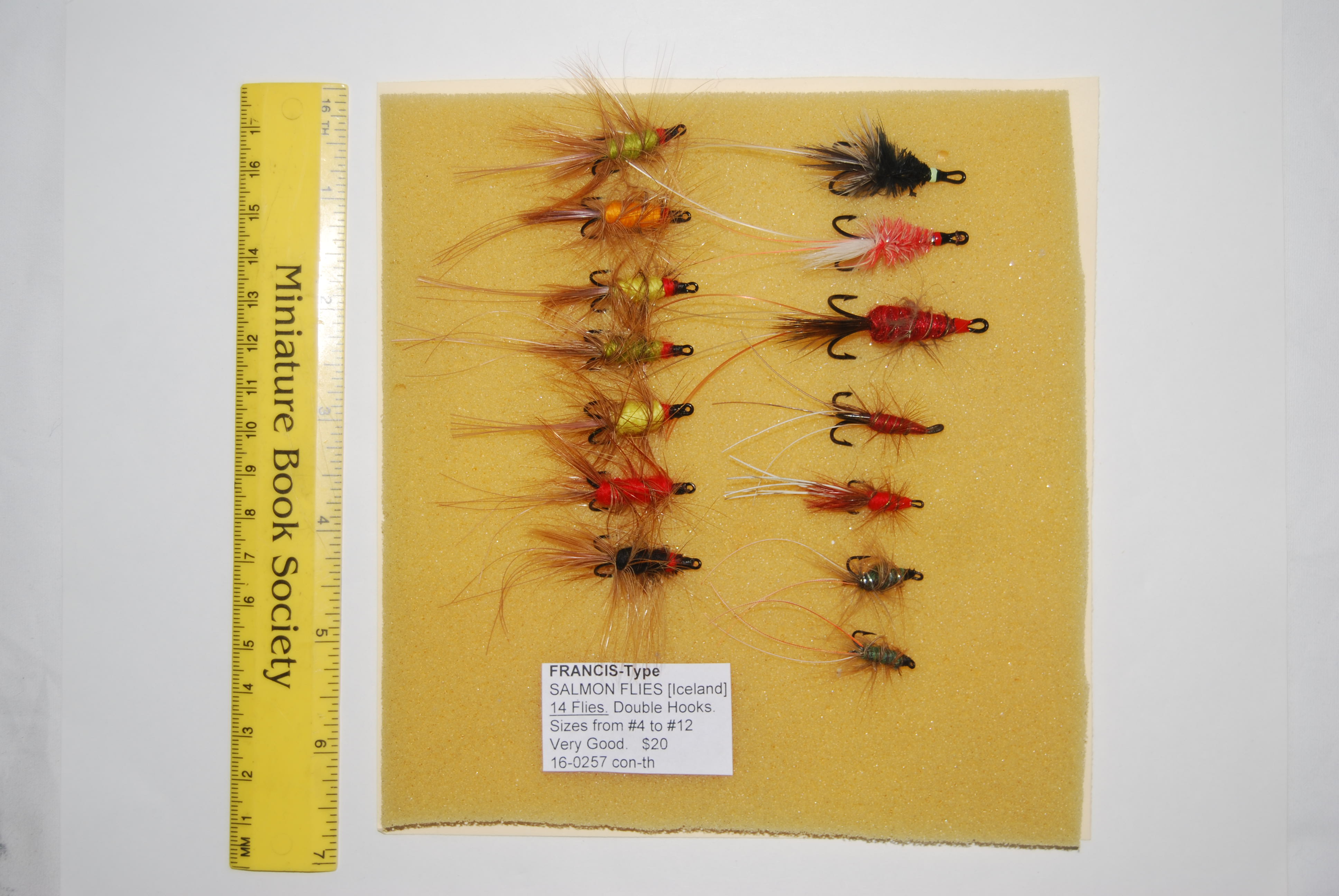 FRANCISType SALMON FLIES. 14 Flies. [13 double hooks, 1 treble hook